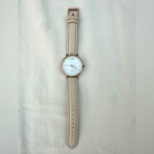 Nanette Wristwatch - Cream Straps. Needs Battery Replacement